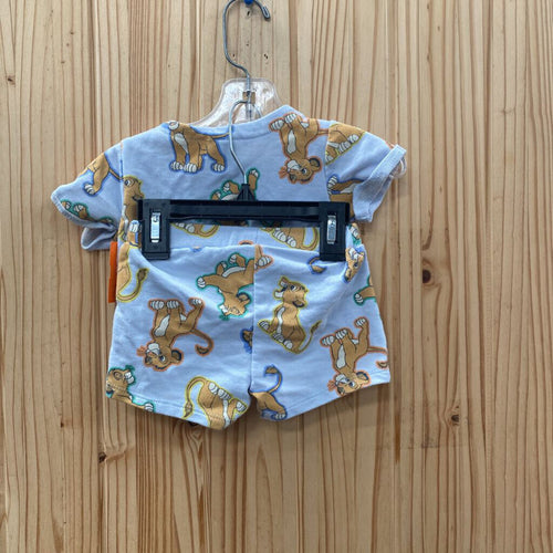 BOYS DISNEY 2PC SET LT BLUE LION KING 0/3M