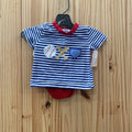 BOYS 2PC SET RED/WHITE/BLUE W/BASEBALL/BAT/MAT 3M