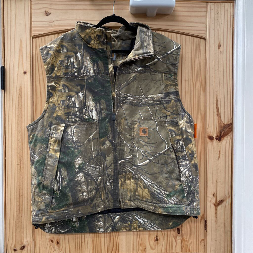 MENS CARHARTT CAMO VEST 2XL