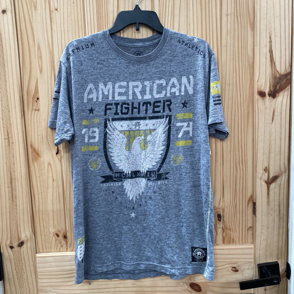 MENS AMERICAN FIGHTER GREY SHIRT XL