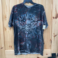 MENS AFFLICTION SHIRT BLK/RED/BLUE L