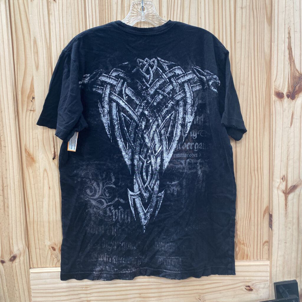 MENS AFFLICTION BLK SHIRT M