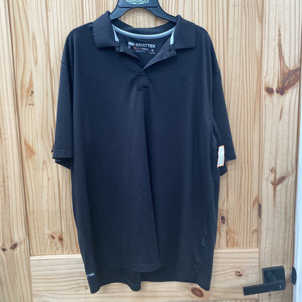 MENS ARIAT TEK BLK POLO SHIRT XL
