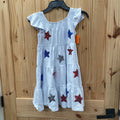 GIRLS WHITE DRESS W/RED/BLUE STARS 3XL 6?