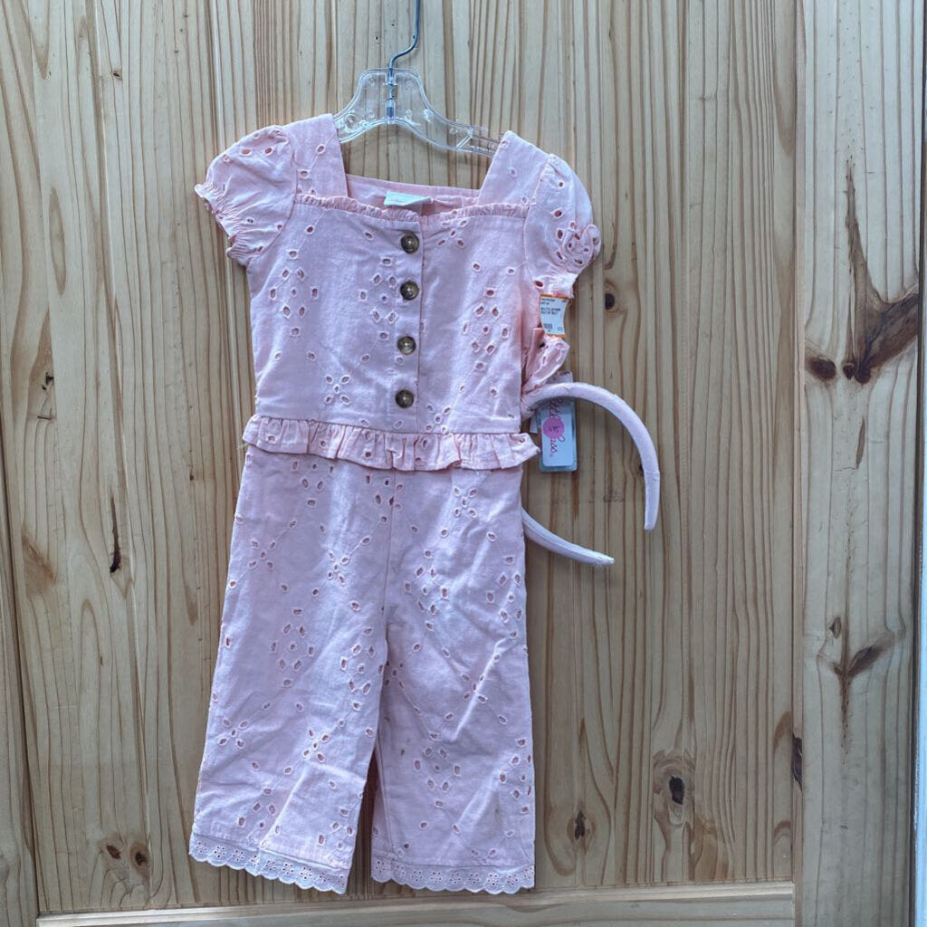 GIRLS LITTLE LASS ROMPER PEACH 2T NWT