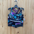 GIRLS JUSTICE 2PC SET BLK/SKY BLUE/PURPLE M 10