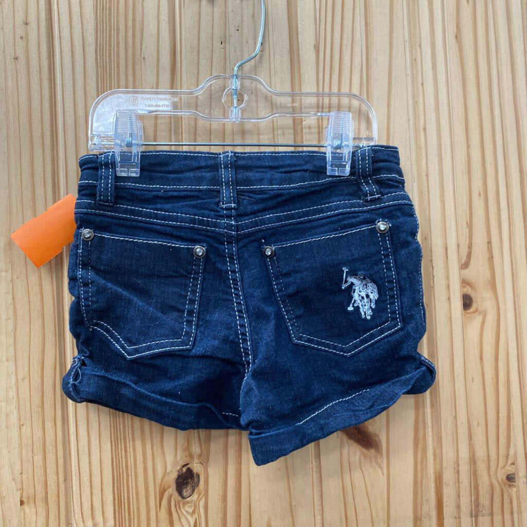 GIRLS US POLO DK DENIM JEAN SHORTS 5