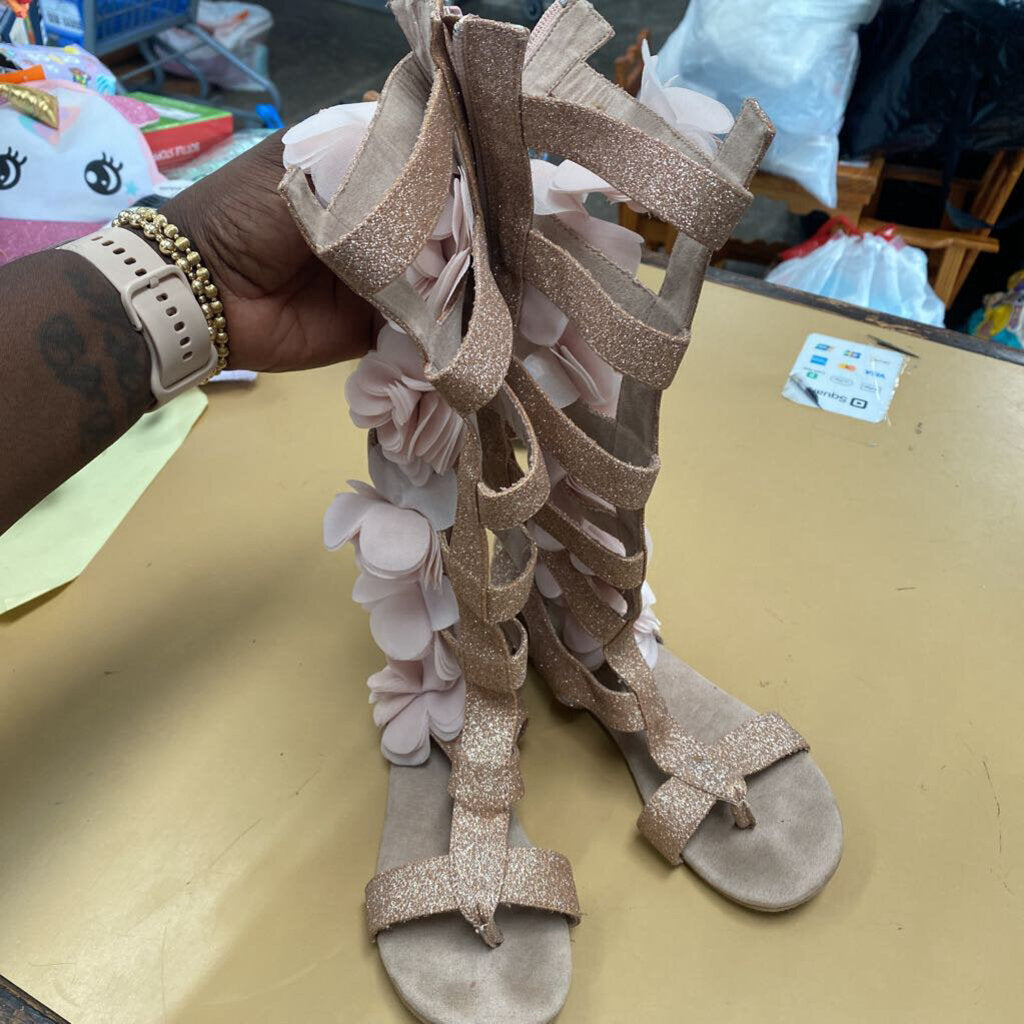 JOY FOLIE ROSE GOLD GLADIATOR SANDALS 2