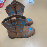 WONDER NATION TAN BOOTS W/BLUE STARS 10
