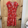 WOMENS GAP CORAL FLORAL DRESS L
