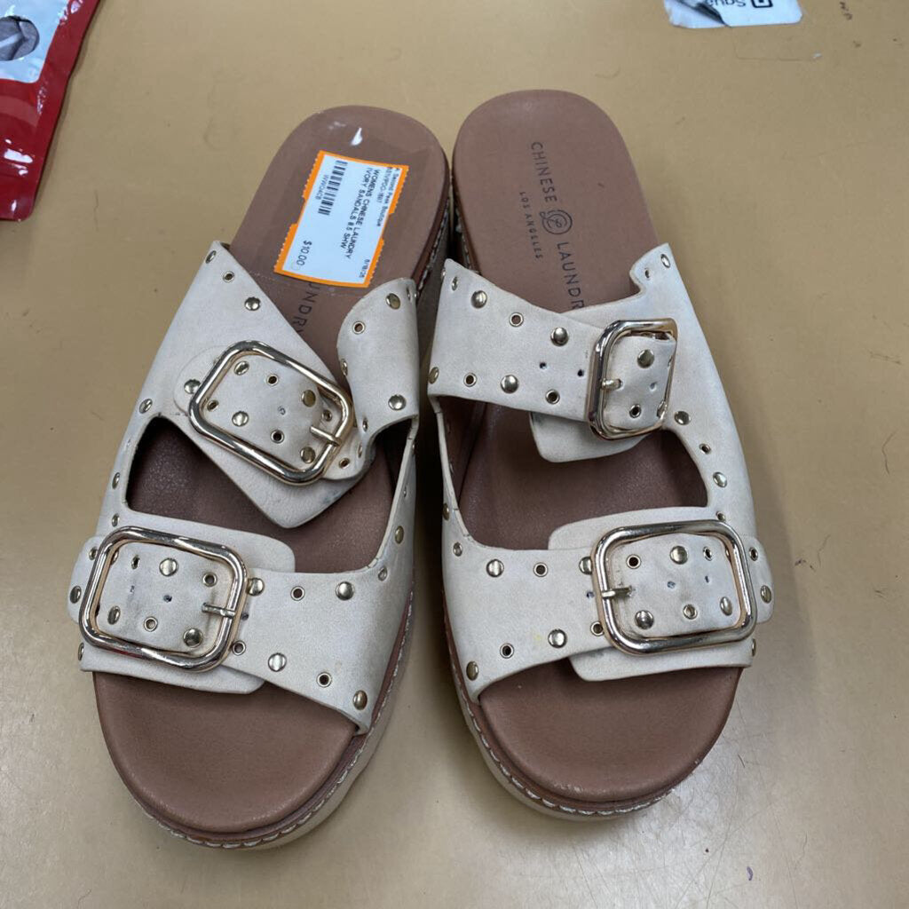 WOMENS CHINESE LAUNDRY IVORY SANDALS 8.5