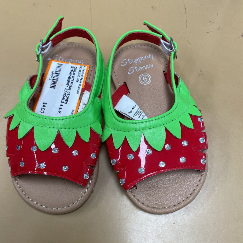 GIRLS STEPPING STONES STRAWBERRY SANDALS 6