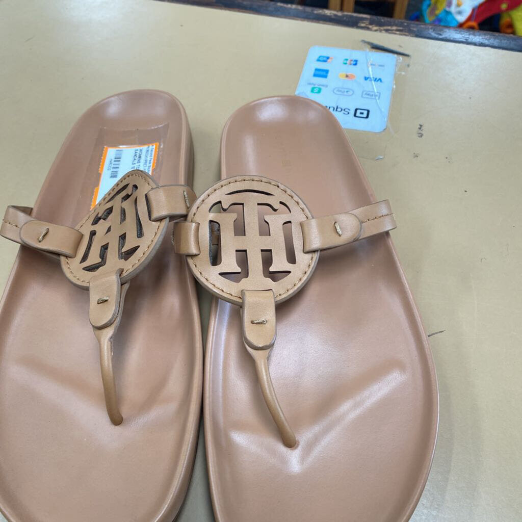 WOMENS TOMMY HILFIGER TAN SANDALS 10