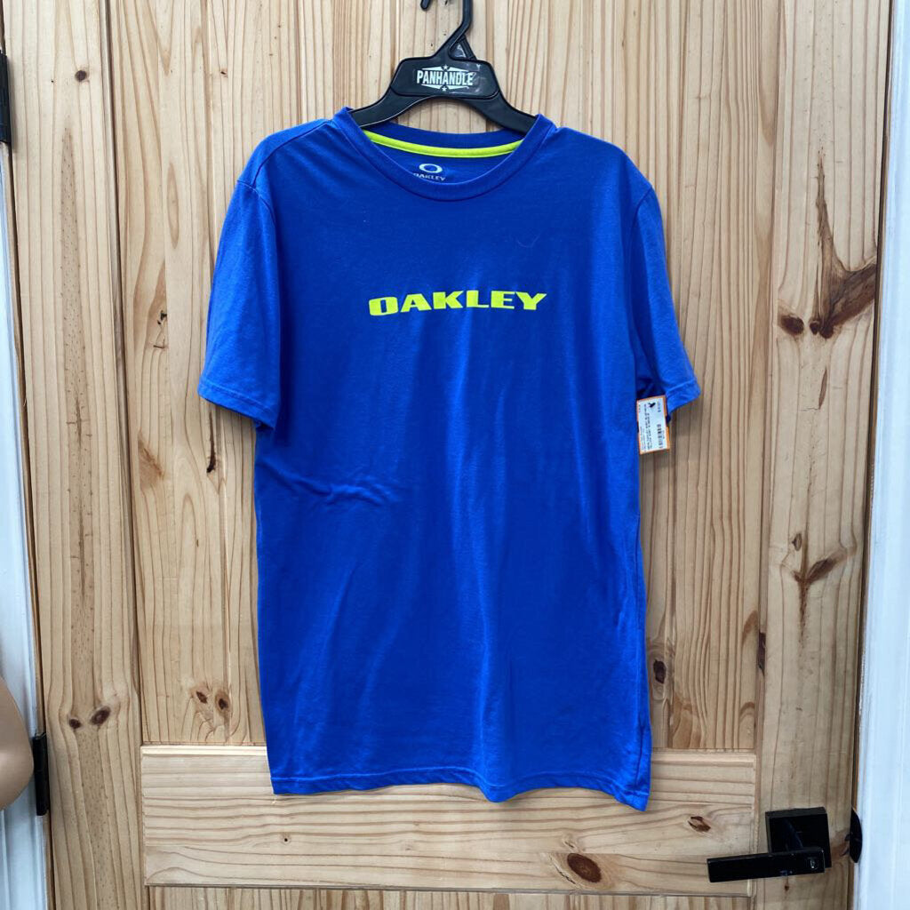 MENS OAKLEY SHIRT BLUE/NEON YELLOW SHIRT M