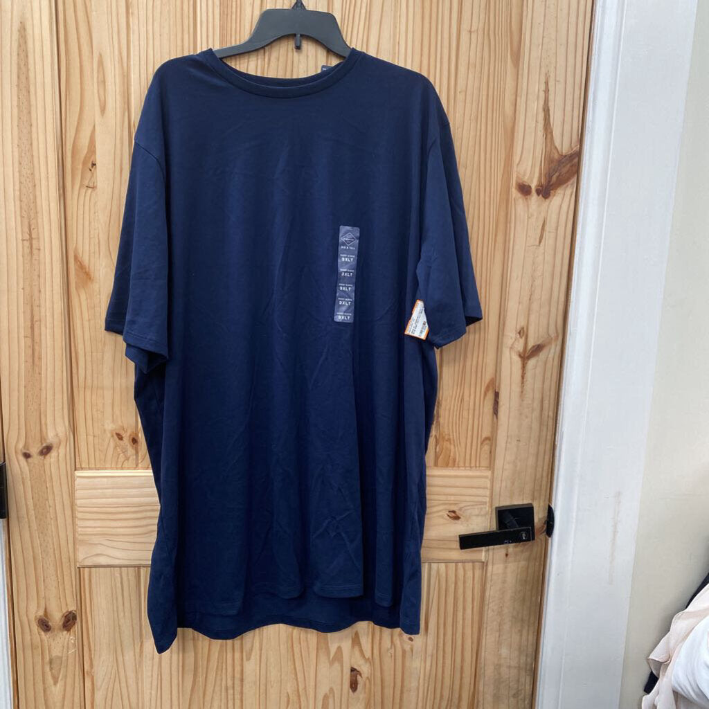 MENS ST. JOHNS BAY NAVY BLUE SHIRT 3XLT NWT