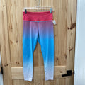 WOMENS ZYIA LEGGINGS PINK/SKY BLUE/WHITE OMBRE LEGGINGS 6-8