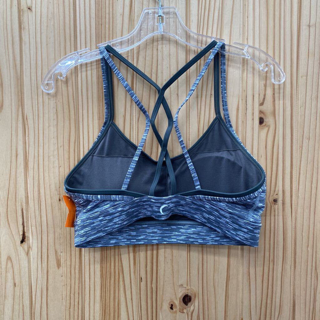 WOMENS ZYIA GREY/WHITE SPORTS BRA S