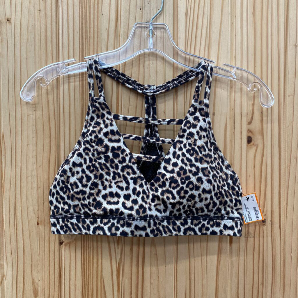 WOMENS ZYIA LEOPARD SPORTS BRA L