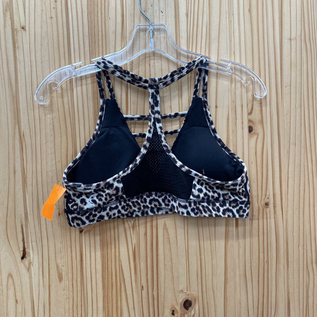 WOMENS ZYIA LEOPARD SPORTS BRA L