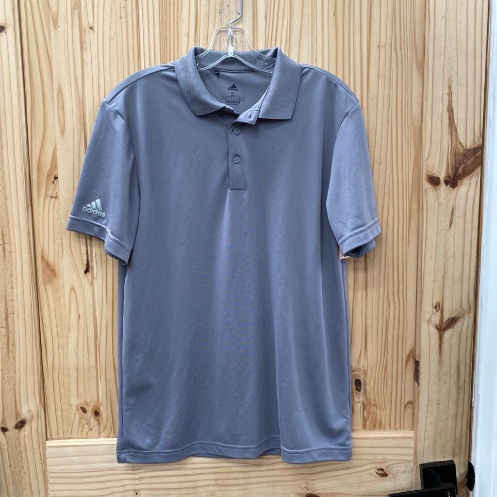 MENS ADIDAS GREY POLO SHIRT S