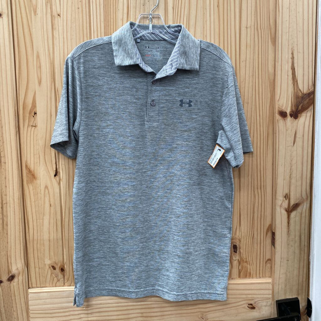 MENS UNDER ARMOUR LT GREY POLO SHIRT S