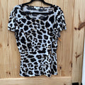 WOMENS CALVIN KLEIN LEOPARD CASUAL TOP L