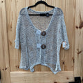 WOMENS FRAZZLE GREY CROCHET TOP M