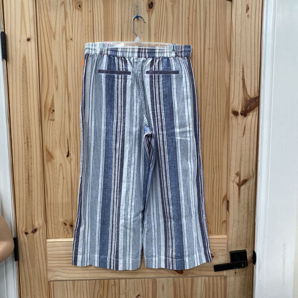 WOMENS BEACH LUNCH LOUNGE CASUAL PANTS BLUE/WHITE S