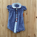 GIRLS EDGEHILL COLLECTION BLUE/WHITE CHECKERED DRESS W/APPLES 4T