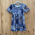 GIRLS RARE EDITIONS BLUE FLORAL DRESS 4T