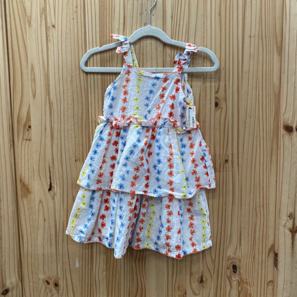GIRLS PENELOPE MACK WHITE FLORAL SL DRESS 3T