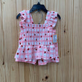 GIRLS MADISON LAYNE 2PC SET PINK/WHITE CHECKERED SET W/LADYBUGS 3T