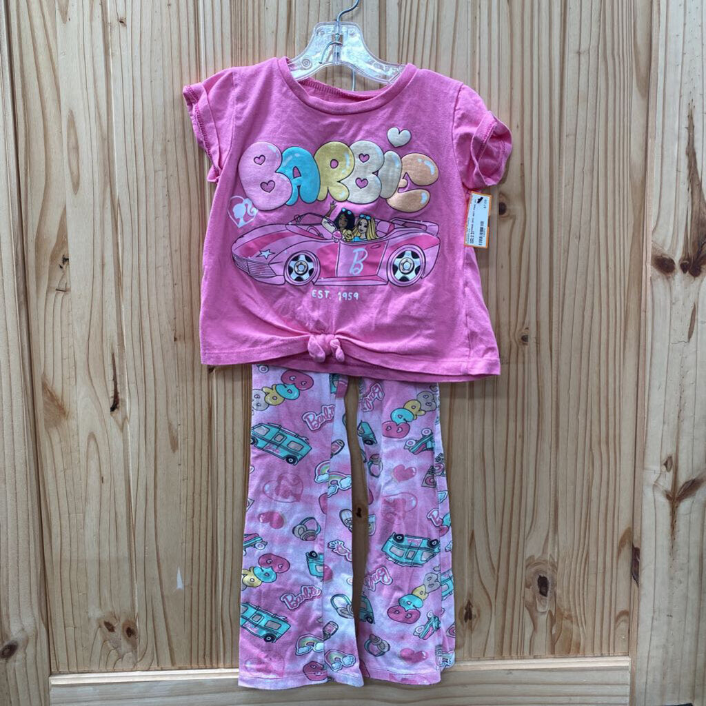 GIRLS BARBIE 2PC SET PINK 4T