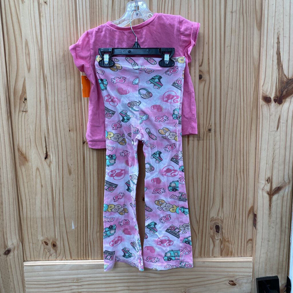 GIRLS BARBIE 2PC SET PINK 4T