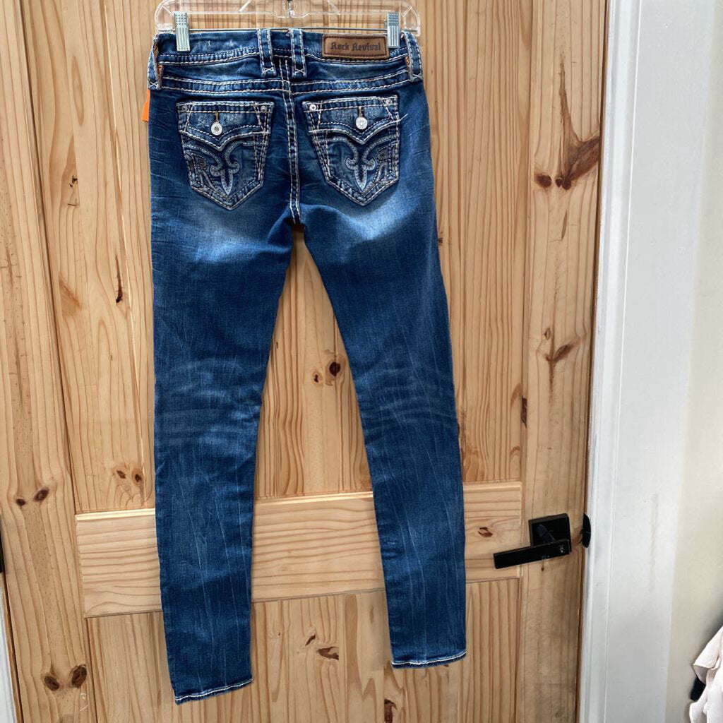 WOMENS ROCK REVIVAL DENIM JEANS 26