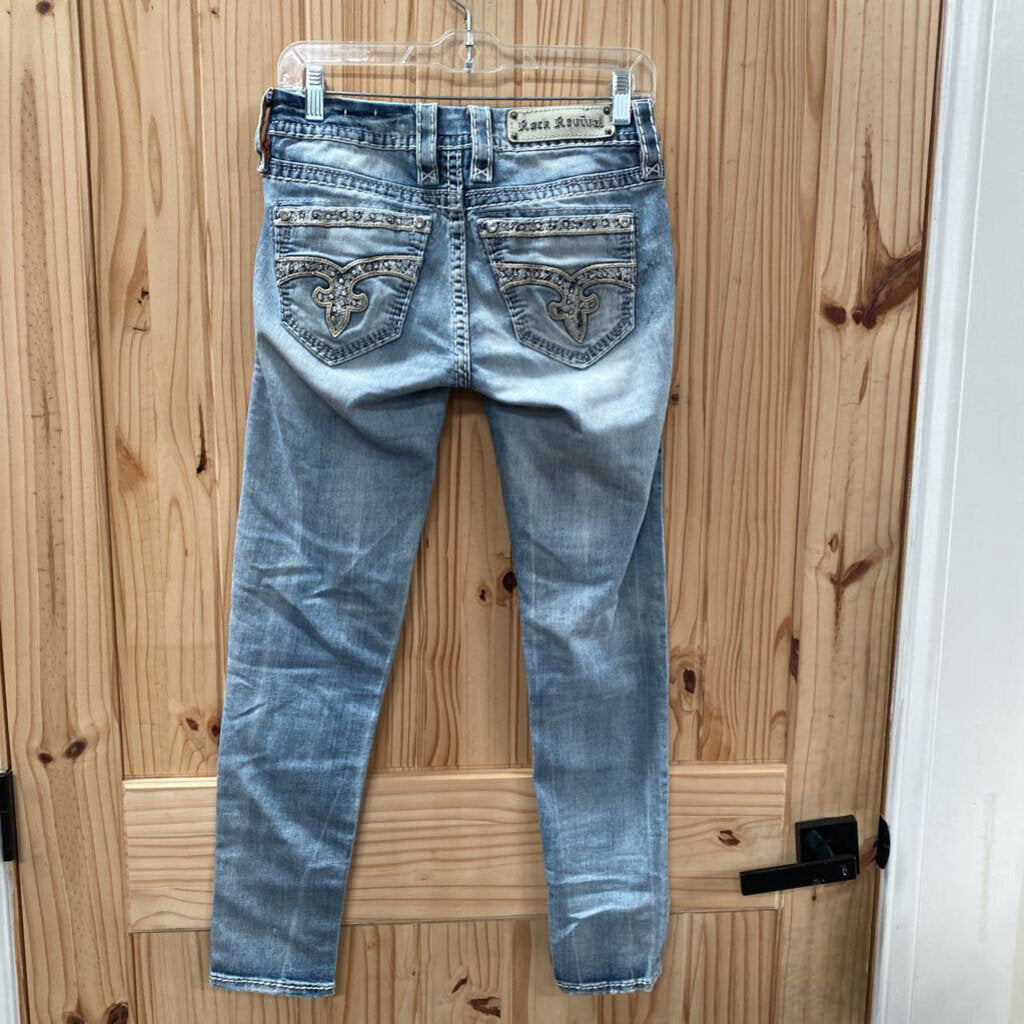 WOMENS ROCK REVIVAL LT DENIM JEANS 26
