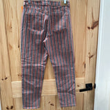 WOMENS AMERICAN EAGLE WINE/BBLK/TURQUOISE STRIPE JEANS 6 REGULAR