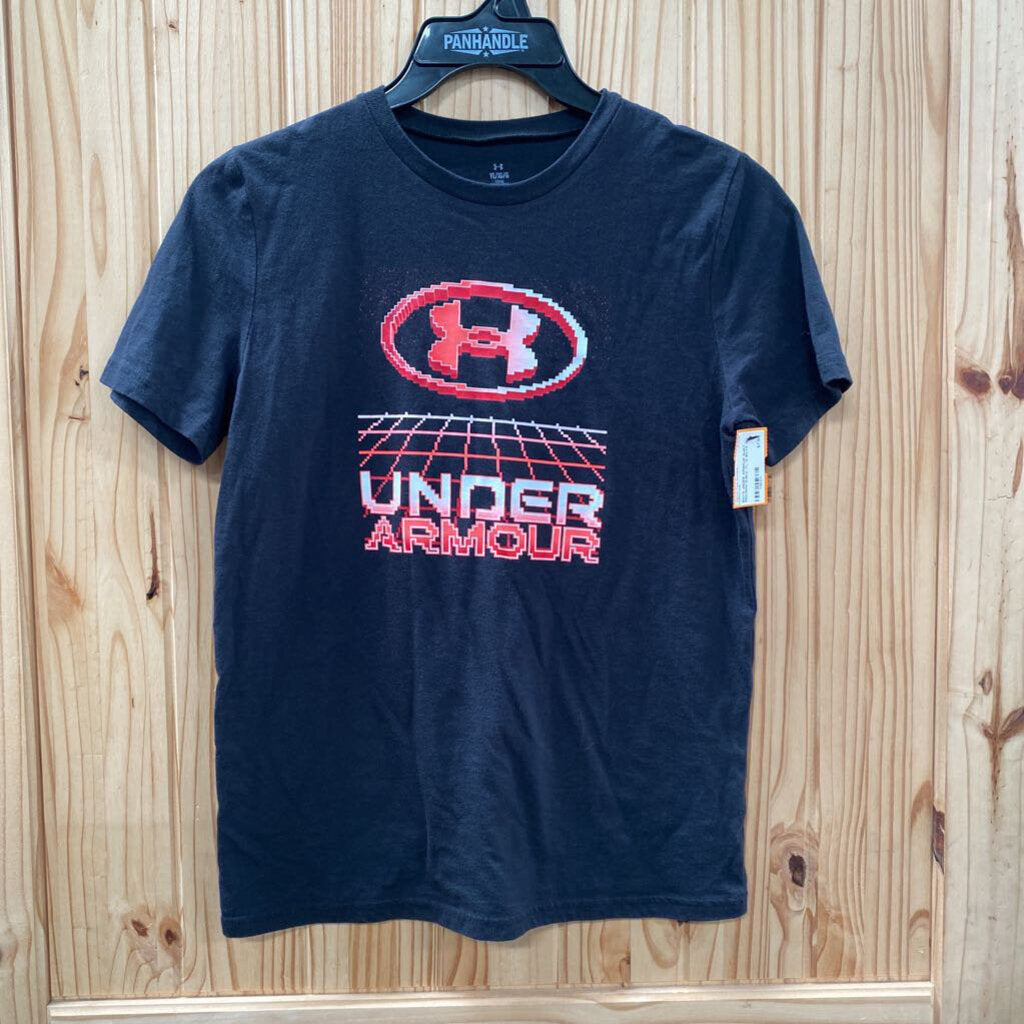 BOYS UNDER ARMOUR SHIRT RED/WHITE/BLK YL 12