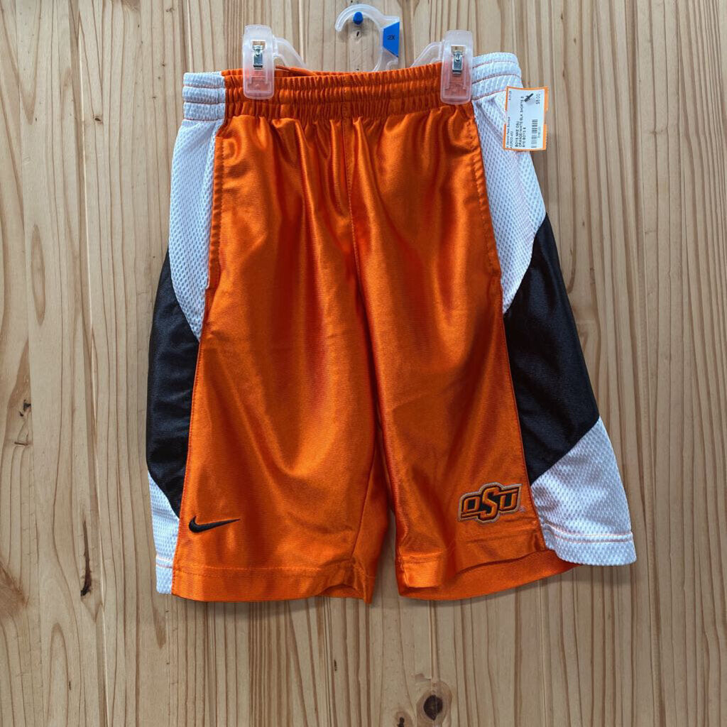BOYS NIKE OSU ORANGE/WHITE/BLK SHORTS S 8/10