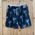 MENS CHUBBIES BLK SHORTS W/PALM TREES XL NWT