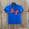 BOYS UNDER ARMOUR SHIRT CYAN/BRIGHT ORANGE YSM 8