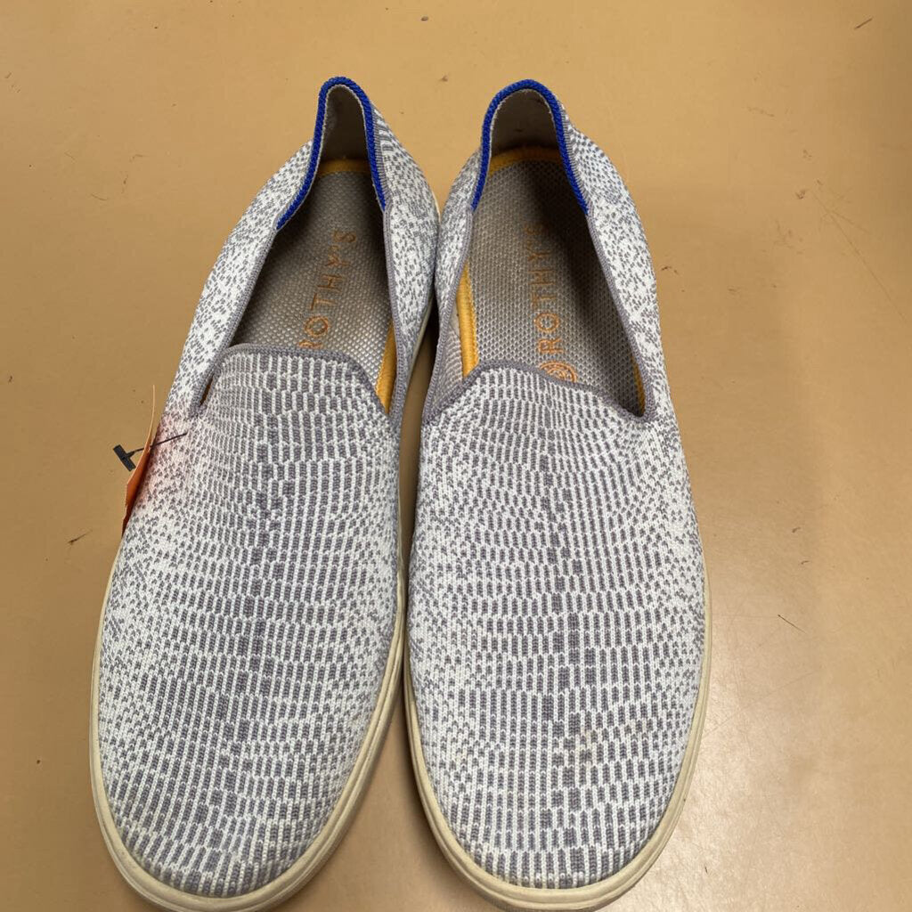 WOMENS ROTHYS GREY/WHITE CANVAS SHOES 10