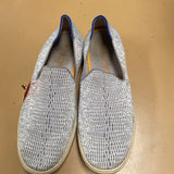 WOMENS ROTHYS GREY/WHITE CANVAS SHOES 10