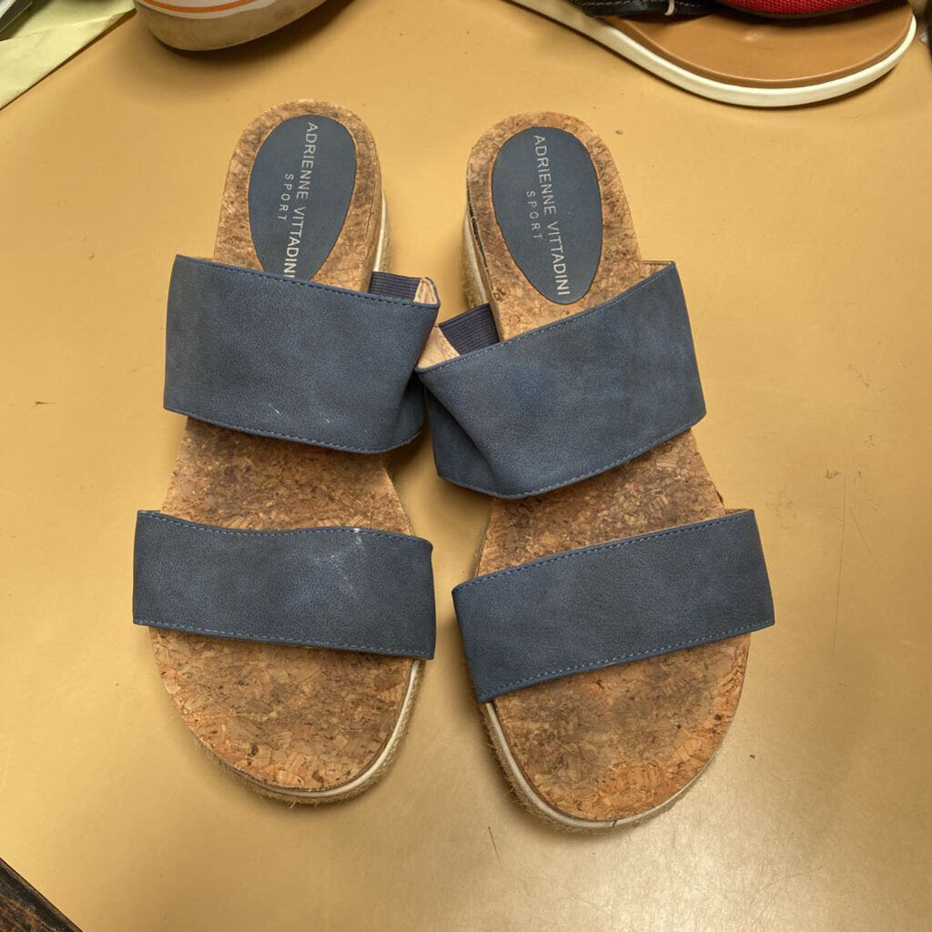 WOMENS ADRIENNE VITTADINI DK TEAL SANDALS 10