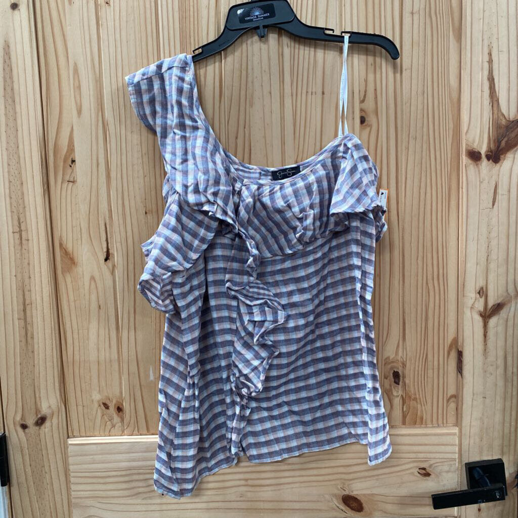 WOMENS JESSICA SIMPSON PLAID CASUAL TOP XL