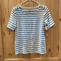 WOMENS CHRISTIAN SIRIANO CYAN/WHITE TOP M