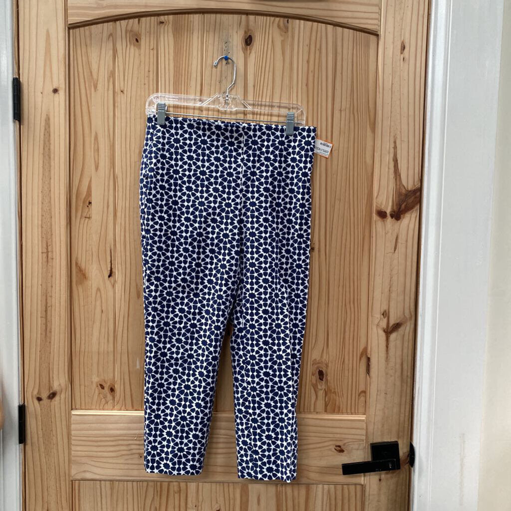 WOMENS TALBOTS CASUAL PANTS NAVY BLUE/WHITE 8