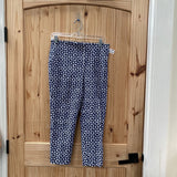 WOMENS TALBOTS CASUAL PANTS NAVY BLUE/WHITE 8