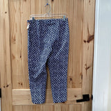 WOMENS TALBOTS CASUAL PANTS NAVY BLUE/WHITE 8