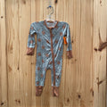 BOYS JAMMERS LS SLEEPER W/FOOTBALLS 9/12M